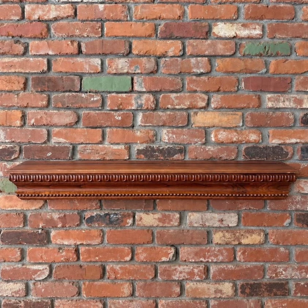 36" Wood Plate Rail Wall Shelf Ornate Molding Traditional Brown Decor